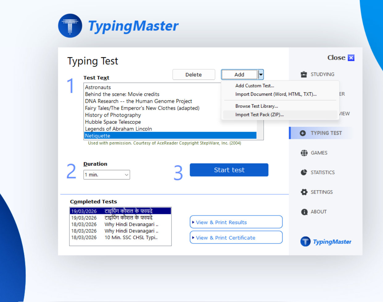 Import Typing Tests
